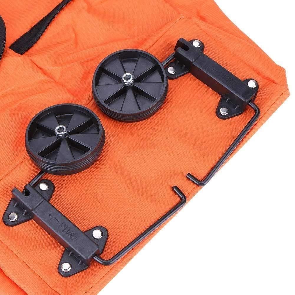 Foldable Light Weight Polyester Shopping Trolley Bag for Vegetables, Grocery, Travel Dual Wheel Waterproof Trolley Bag (Multicolor)- Apply Code UPI5OFF to avail 5% Off on UPI